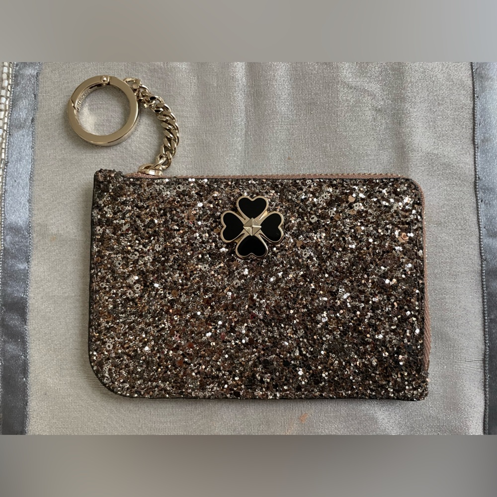 Kate spade glitter zip ID wallet NEW - last one